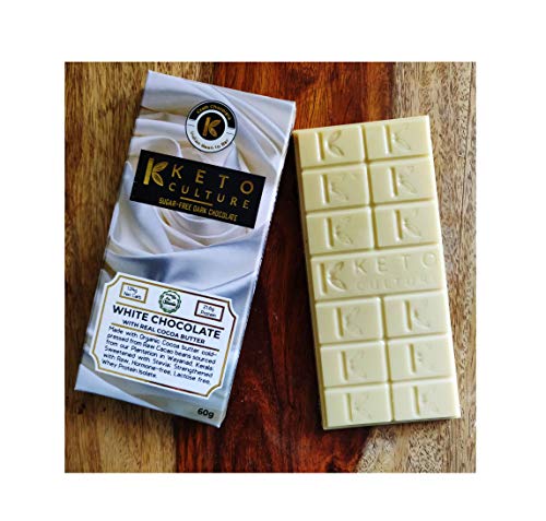 Product Cover Keto Culture - White Chocolate - Sugar Free - Real Vanilla Pod Chunks - Sweetened with Stevia - Made with Cacao Butter - Strengthened with Whey Protein- Keto Chocolate