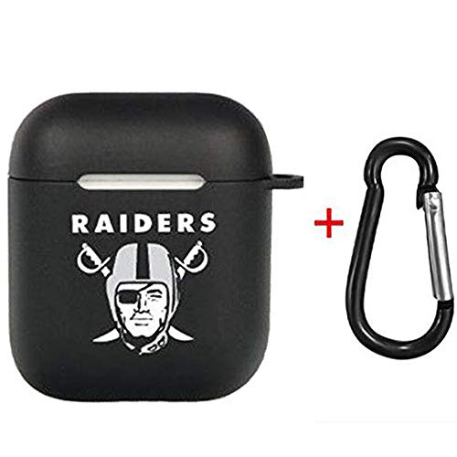 Product Cover for Airpods Case Airpods Accessories Protective Silicone Cover and Skin with Carabiner for Apple Airpods Charging Case for Oakland Raiders Accessories