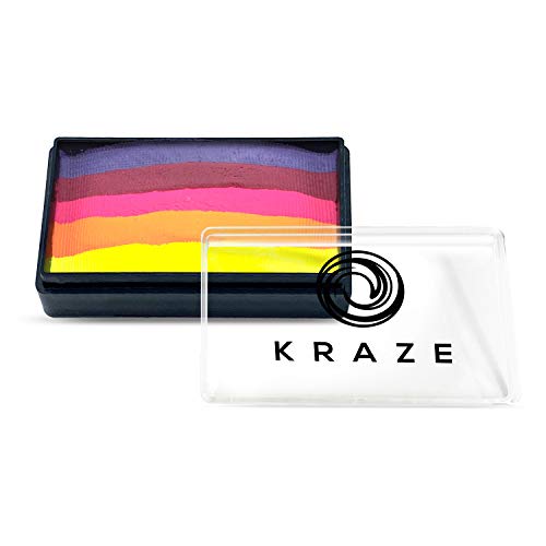Product Cover Kraze FX Domed 1-Stroke Split Cake - Royal Sunset (25 gm), Professional Face and Body Painting, Hypoallergenic, Safe & Non-Toxic, Child Friendly, Ideal for Fairs, Carnivals, Party & Halloween