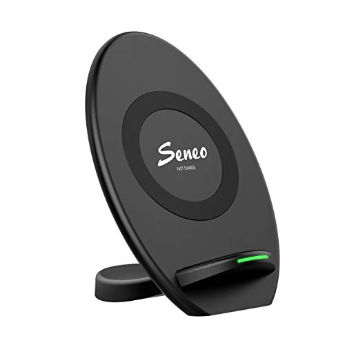 Product Cover Seneo Elliptical Wireless Charger Qi-Certified 10W Fast Wireless Charging Stand, 7.5W for iPhone 11/11 Pro/11 Pro Max/XS MAX/XR/XS/X/8/8P, Galaxy Note 10/Note 10 Plus/S10/S10 Plus/S9(No AC Adapter)