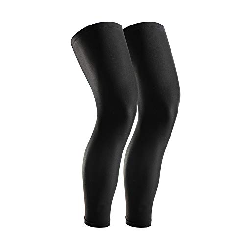 Product Cover GonHui Full Leg sleeves UV Protection Leg Compression Sleeves for men and women (1 Pair) (BLACK, XLarge)