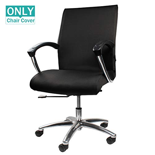 Product Cover Soondeer Office Chair Cover Stretch, Desk Chair Cover Protective Rotating Computer Chair Cover Large Size (Chair not Included) (Black)