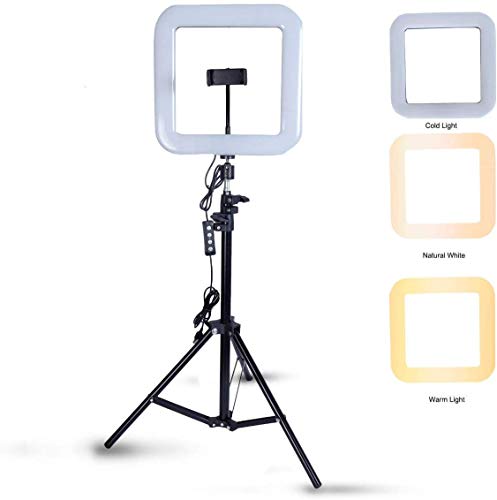 Product Cover SYL 16 inch Square Selfie Ring led Light with Tripod Stand, Big Led Camera Light with Cool Warm Mix Light, Led Square Light for YouTube, TIK Tok, Video Live Stream