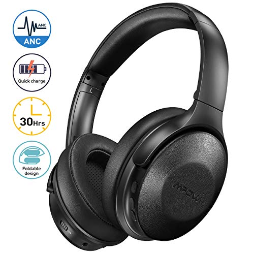 Product Cover Mpow Active Noise Cancelling Headphones, [2020 Version] Over Ear Bluetooth Headphones with Quick Charge, Soft Protein Earpads Wireless Headphones with Deep Bass, 30H Playtime for TV Travel Cellphone