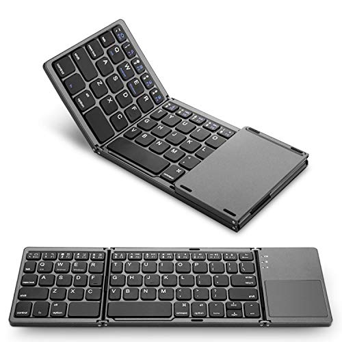 Product Cover M-MASTER Foldable Bluetooth Keyboard, Dual Mode Bluetooth Rechargable Portable Wireless Keyboard with Sensitive Touchpad Mouse,Compatible for iOS,Windows,Android Devices.