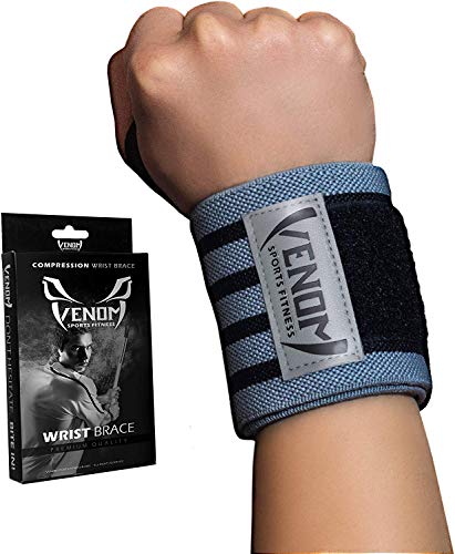 Product Cover Venom Wrist Wrap Compression Brace with Thumb Loop - Elastic Support for Tendonitis Pain, Sprain, Strain, Arthritis, Basketball, Baseball, Gym, Crossfit, Lifting, Weightlifting, Sports, Men, Women