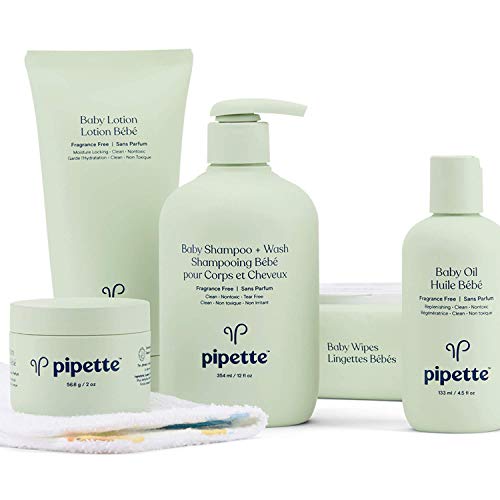 Product Cover Pipette Baby Essentials Baby Wash and Moisturize Kit with Renewable Plant-Derived Squalane (6-Piece Set)