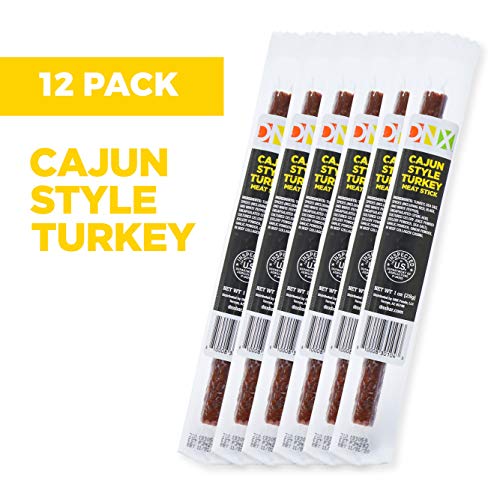 Product Cover DNX Sticks, Cajun Style Turkey Meat Stick, Free Range, Uncured, High Protein Meat Snack, Keto, Paleo, Whole30, Gluten-Free, Dairy-Free, Grain-Free, Nitrate-Free, Non-GMO, Low Carb (12 Pack)