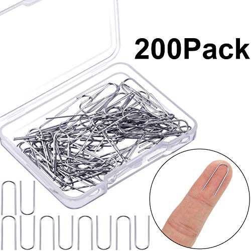 Product Cover 200 Pieces High Temperature Nichrome Wire Jump Rings, 21 Gauge with a Plastic Storage Box, U Hanger Hooks for Hobbyists DIY Pendant, Ceramic Ornaments, Fusing in Glass
