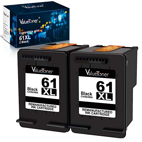 Product Cover Valuetoner Remanufactured Ink Cartridge Replacement for HP 61XL 61 XL High Yield for Envy 4500 5530, Deskjet 2540 1056 1510 1000 1010, Officejet 4630 2620 4635 Printer (Black, 2 Pack)