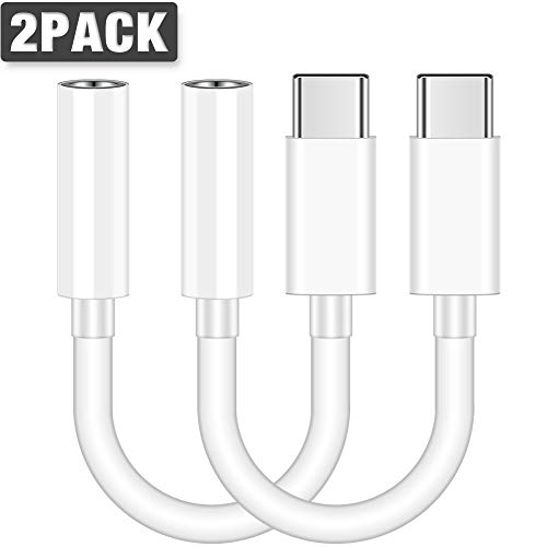 Product Cover JNDDF [2 Pack] USB C to 3.5mm Headphone Adapter For OnePlus 6T /7 Pro Headphone Adapter Type C to 3.5mm Female Adapter Cable Compatible with Huawei Mate10 Pro / P20 / Xiao Mi 8 / Mix 2 Audio Connector