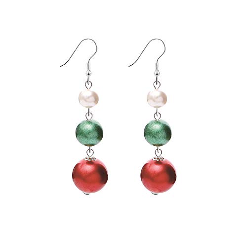 Product Cover Christmas Balls Dangle Earrings Red White Green Holiday Party Drop Earrings, Christmas Gift Idea£¬Cute Christmas Costume Jewelry for Women Girls