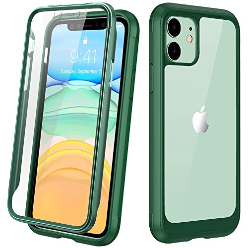 Product Cover DIACLARA iPhone 11 Case, Full Body Rugged Case with Built-in Touch Sensitive Anti-Scratch Screen Protector, Soft TPU Bumper Case Cover Clear Designed for iPhone 11 6.1