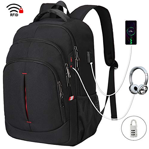 Product Cover Gedone Laptop Backpack, Travel Business Backpack for Men & Women with USB Charging Port, Water Resistant Anti Theft School College Computer Back Pack Bag Fits Up to 15.6 Inch Notebook - Black