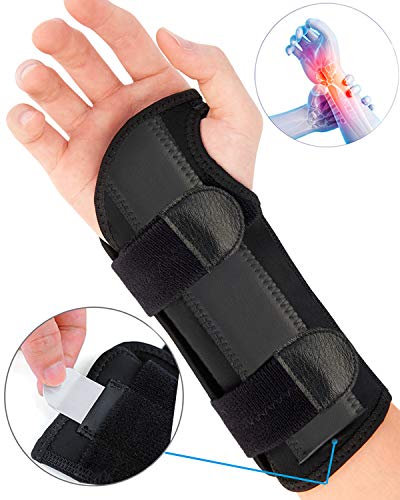 Product Cover Carpal Tunnel Wrist Brace, Night Sleep Wrist Support, Removable Metal Wrist Splint for Men, Women, Right Hand, Tendinitis, Bowling, Sports Injuries Pain Relief - M