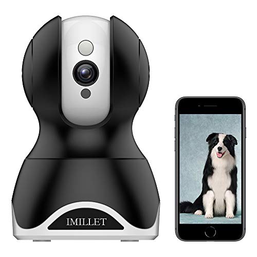 Product Cover IMILLET WiFi Pet Camera Dog Camera with Phone App FHD Indoor Cat Camera Pet Monitor Night Vision 2 Way Audio Motion Detection (Black)