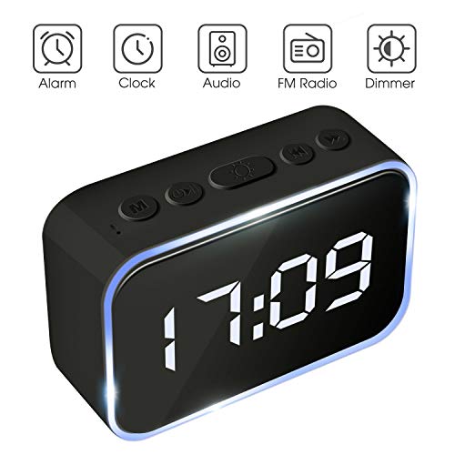 Product Cover Goojodoq Digital Alarm Clock Radio with FM Radio, Bluetooth Speakers with Headphone Jack, Dual Alarms, 5 Level Brightness Dimmer, Adjustable Alarm Volume, Alarm Clock Lager Time Display for Bedroom