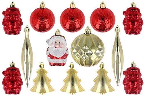 Product Cover WebelKart 14 pcs Christmas Tree Decorations Set (Balls, Pine Cones, Gifts, Bells)- Big Size