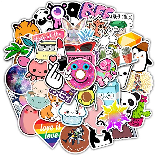 Product Cover Laptop Stickers Pack DIY Stickers 50PCS Water Bottles Stickers Cute,Waterproof,Aesthetic,Trendy Stickers for Teens,Girls Perfect for Waterbottle,Laptop,Phone,Travel Case (Cute Style)