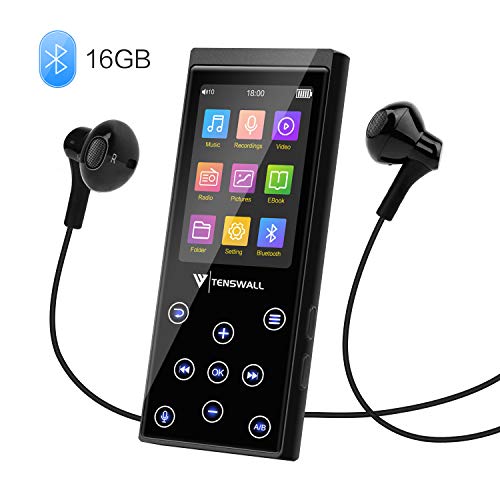 Product Cover MP3 Player, 16GB MP3 Player with Bluetooth 4.2, Portable HiFi Lossless Sound MP3 Music Player with FM Radio Voice Recorder E-Book 2.4'' Screen, Expandable up to 128GB (Headphone, Armband Included)