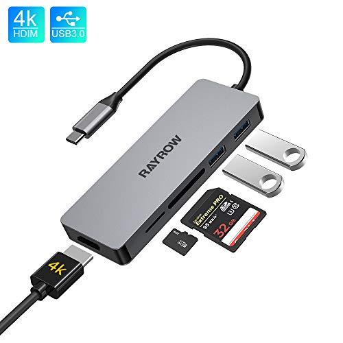 Product Cover USB C Hub, USB C to HDMI Hub Adapter, 5 in 1 USB Type C Hub with 4K HDMI Output, 2 USB3.0 Ports and SD/TF Card Reader for MacBook Pro 2019/2018/2017, Pixelbook, Dell XPS and More