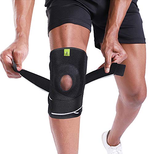 Product Cover BERTER Knee Brace Support, Men Women Knee Compression Sleeve Breathable Knee Pad & Recovery Aid, Open Patella with Strap for Basketball, Arthritis, Running and Hiking