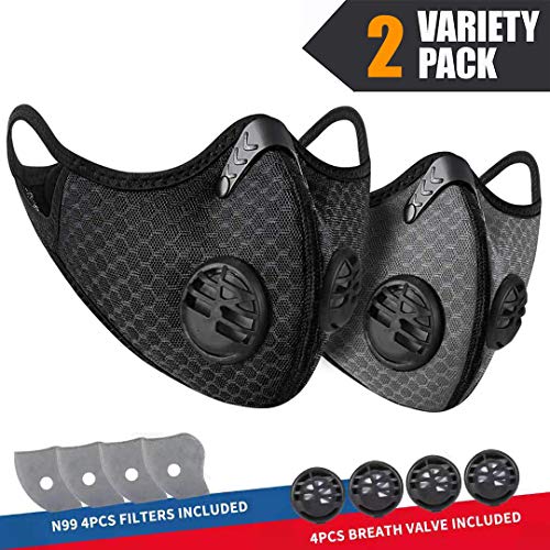 Product Cover WNIEYO Dust Mask, Hanging Ear and Reusable Breathing Mask, With Extra N99 Activated Carbon Filter for Dust Protection, Pollen Allergy, Gardening, Sports, Cycling and Running in Cold Weather(2)