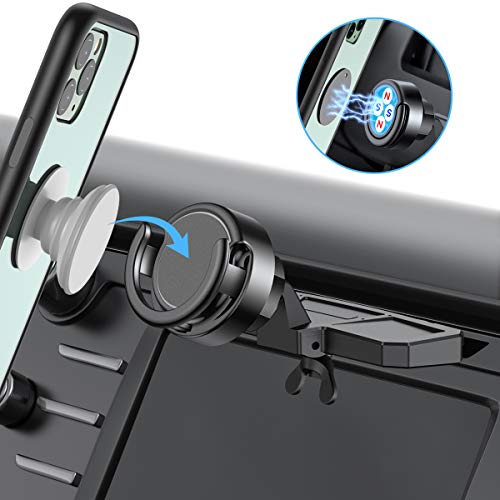 Product Cover Car Phone Mount Miracase CD Slot Car Phone Holder [2 in 1] Magnetic PO Grip Stand Cell Phone Holder for Car Compatible with iPhone11 Pro Max XR Xs X 8 7 Plus Galaxy Note10 9 S10 9 Lg Moto Etc