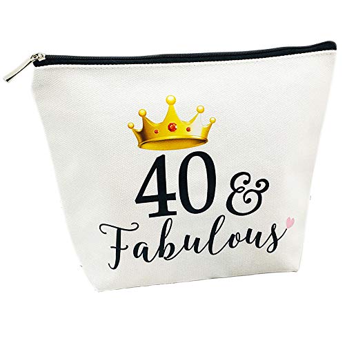 Product Cover 40th Birthday Gifts for Women 40th Birthday Party Supplies and Decorations 40 and Fabulous Turning Forty Makeup Bag Funny 40th Anniversary Gifts Idea