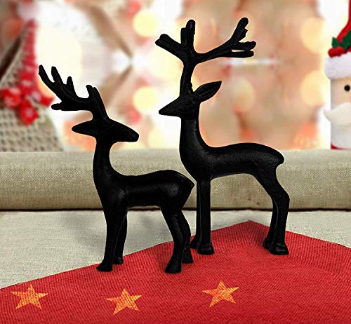 Product Cover TIED RIBBONS Christmas Decorations Item for Home - Decorative Reindeer Statue Figurines Deer Showpiece for Living Room Drawing Room Bedroom Shelf Showcase Table Home Decor and Gift (Black)