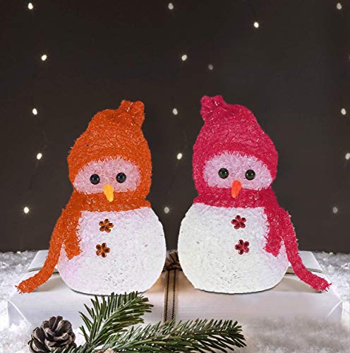Product Cover TIED RIBBONS Christmas Light Decorations for Home Office Outdoor Living Room Wall Door LED Cute Colorful Snowman Toys Hanging Ornaments-Pack of 2