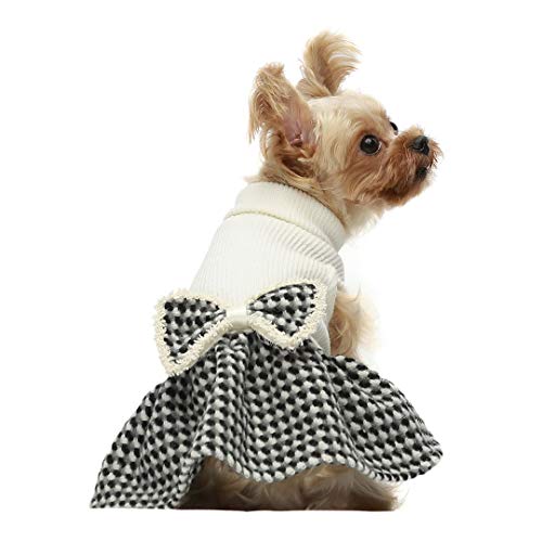 Product Cover Fitwarm Turtleneck Knitted Dog Dress Pet Clothes Sweaters Cat Outfits White Medium