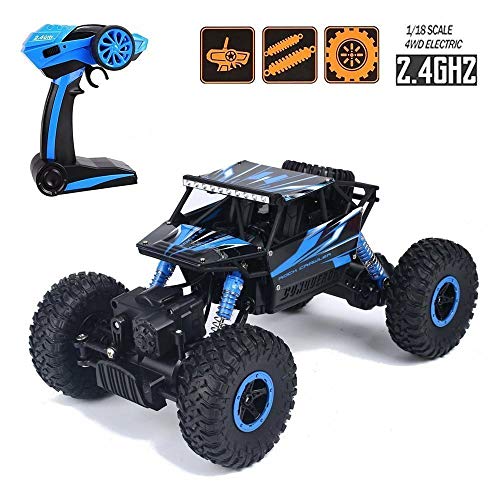 Product Cover Ajudiya's 1:18 Rechargeable 4Wd 2.4GHz Rock Crawler Off Road R/C Car Monster Truck Kids Toys | Remote Control Cars for Kids (Random Colour)