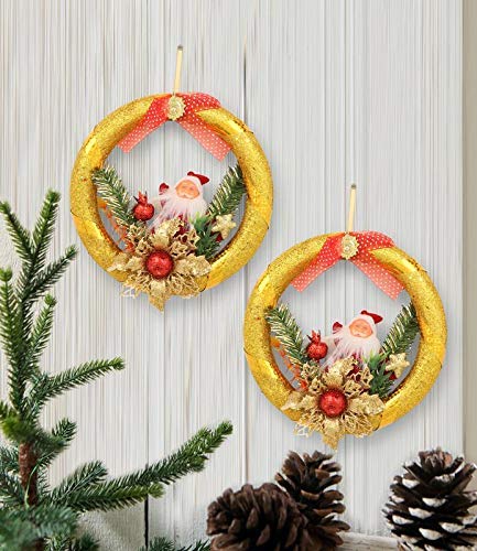 Product Cover TIED RIBBONS Christmas Wreath for Wall Door Hanging - Christmas Decoration Item - Pack of 2