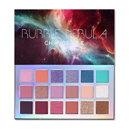 Product Cover Bubble Nebula 18 Colors Eyeshadow Makeup Palette, High Pigmented Shimmer Matte Glitter Multi Reflective Creamy Blendable Long Lasting Vibrant Eyes Shadow Make Up Pallet Set