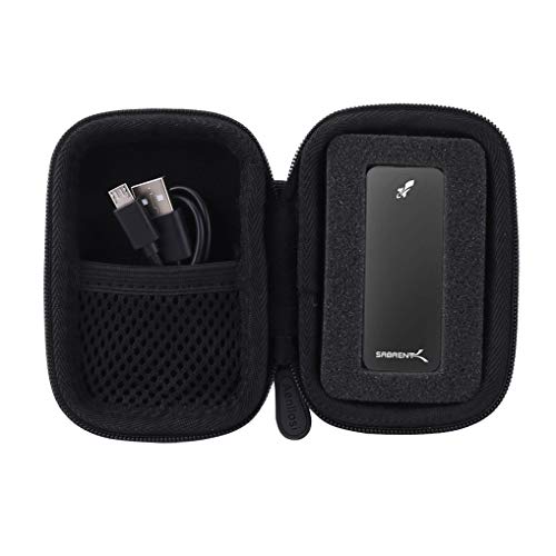 Product Cover Aenllosi Hard Carrying Case for Sabrent Rocket Nano 1TB 2TB 512GB USB 3.2 10Gb/s External Aluminum SSD (Black)