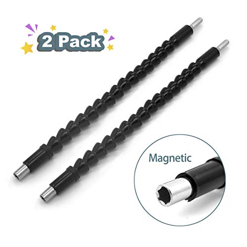 Product Cover Flexible Drill Bit Extension，ALLICAVER Magnetic Flexible Hex Extension Screwdriver Bits Soft Shaft for Drive Shaft Tip Drill Bit Adaptor (2 Pack)