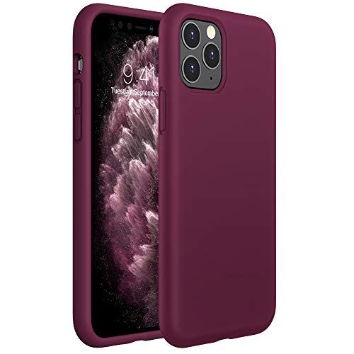 Product Cover Miracase Liquid Silicone Case Compatible with iPhone 11 Pro Max 6.5 inch(2019), Gel Rubber Full Body Protection Shockproof Cover Case Drop Protection Case (Wine Red)