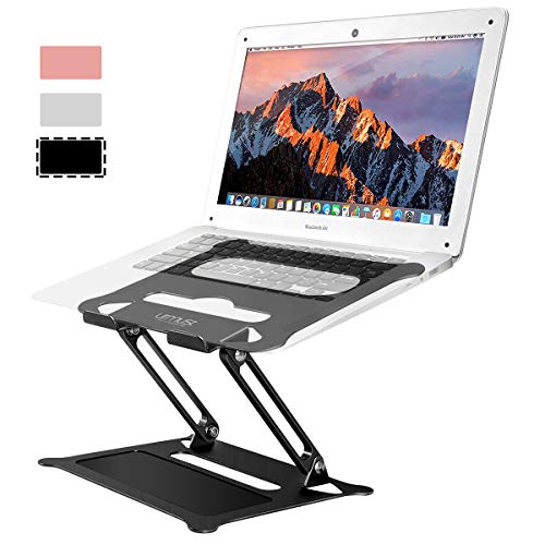 Product Cover Laptop Notebook Stand Holder, Ergonomic Adjustable Ultrabook Stand Riser Portable with Mouse Pad Compatible with MacBook Air Pro, Dell, HP, Lenovo Light Weight Aluminum Up to 17