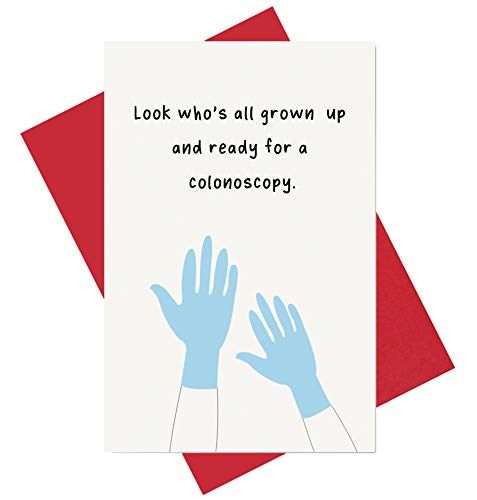 Product Cover Colonoscopy Birthday Card, Funny Birthday Card, Getting Old Card for Best Friend, 50th Bday Card