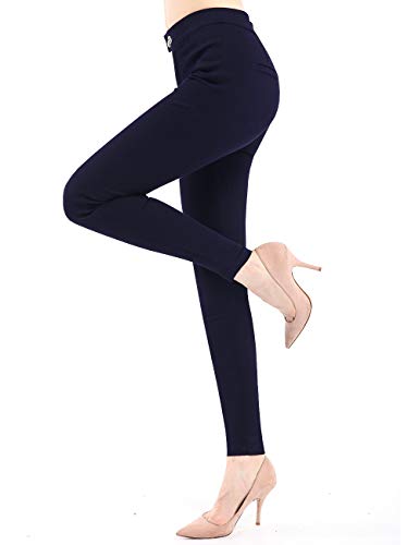Product Cover neezeelee Women's Black Stretch Skinny Pants Slim Fit Comfy Dress Pants with Pockets Work Casual (Blue, 8)