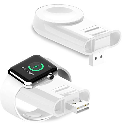 Product Cover Wireless Charger for Apple Watch, Tendak Portable Adjustable USB Magnetic Cordless Watch Charging Dock Holder Compatible for Apple iWatch Series 5/4/3/2/1 44mm 42mm 40mm 38mm White
