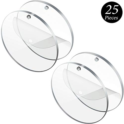 Product Cover 25 Pieces Round Acrylic Disc Clear Acrylic Disc Circle Keychain Blanks with Hole and Smooth Edges for DIY Keychains Jewelry and Other Crafts (2.5 Inch Diameter)