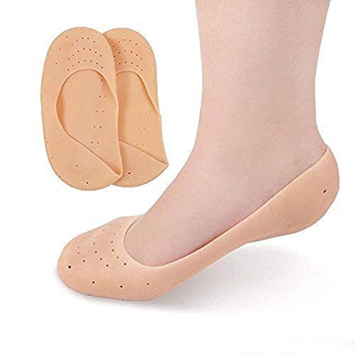 Product Cover Twinthers Silicone Gel Anti Crack Full Length Foot Protector Moisturizing Cream Ankle Support Cushion Socks for Men and Women (Free Size, 1 Pair)
