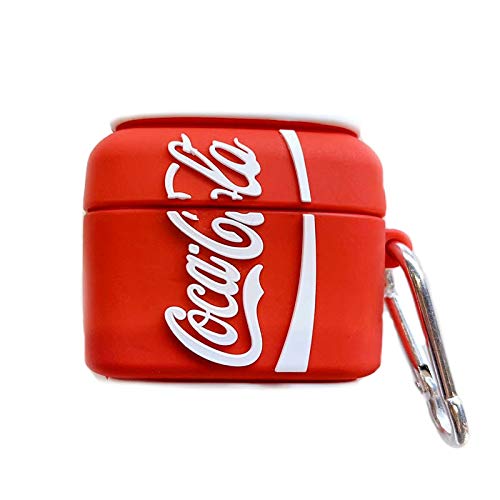 Product Cover CoolKz 3D Funny Cartoon Case for Airpods Pro (2019),Cute Character Silicone 3D Funny Cartoon Airpod Cover with Keychain,Compatible with Apple AirPods Pro 3 (Red Coke)