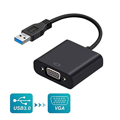 Product Cover USB to VGA Adapter,USB2.0/3.0 to VGA Adapter Multi-Display Video Converter 1080P External Video Card Compatible with Windows 7/8 / 8.1/10 for Computer, Desktop, Laptop, PC, Monitor, Projector, HDTV