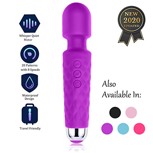 Product Cover Waterproof Wand Massager Cordless 8 Powerful Speeds 20 Vibration Modes Handheld Mute Rechargeable Personal Mini for Neck Shoulder Back Body Relieves Muscle Tension