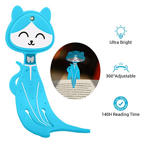 Product Cover Book Light for Reading in Bed at Night, Upgraded Longer Reading Time Book Lamp with Ultra Bright Clip on LED Night Reading Light, Double Use As Bookmark Ideal Gift for Christmas and Birthday (Blue)