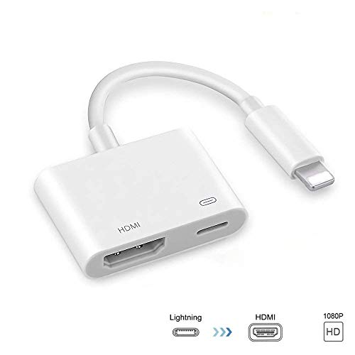 Product Cover (Apple MFi Certified) Lightning to HDMI Adapter,2 in 1 Lightning to Digital AV Adapter,1080P Sync Screen HDMI Connector with Charging Port for iPhone,iPad,iPod to HDTV Projector Monitor