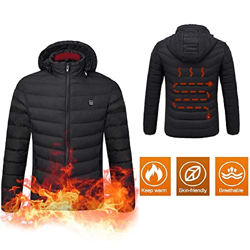 Product Cover Lixada Electric Heated Jacket Winter Windproof Flexible Electric Thermal USB Charging 3 Temp Setting Heating,Insulated Electric Heating Coat for Men& Women